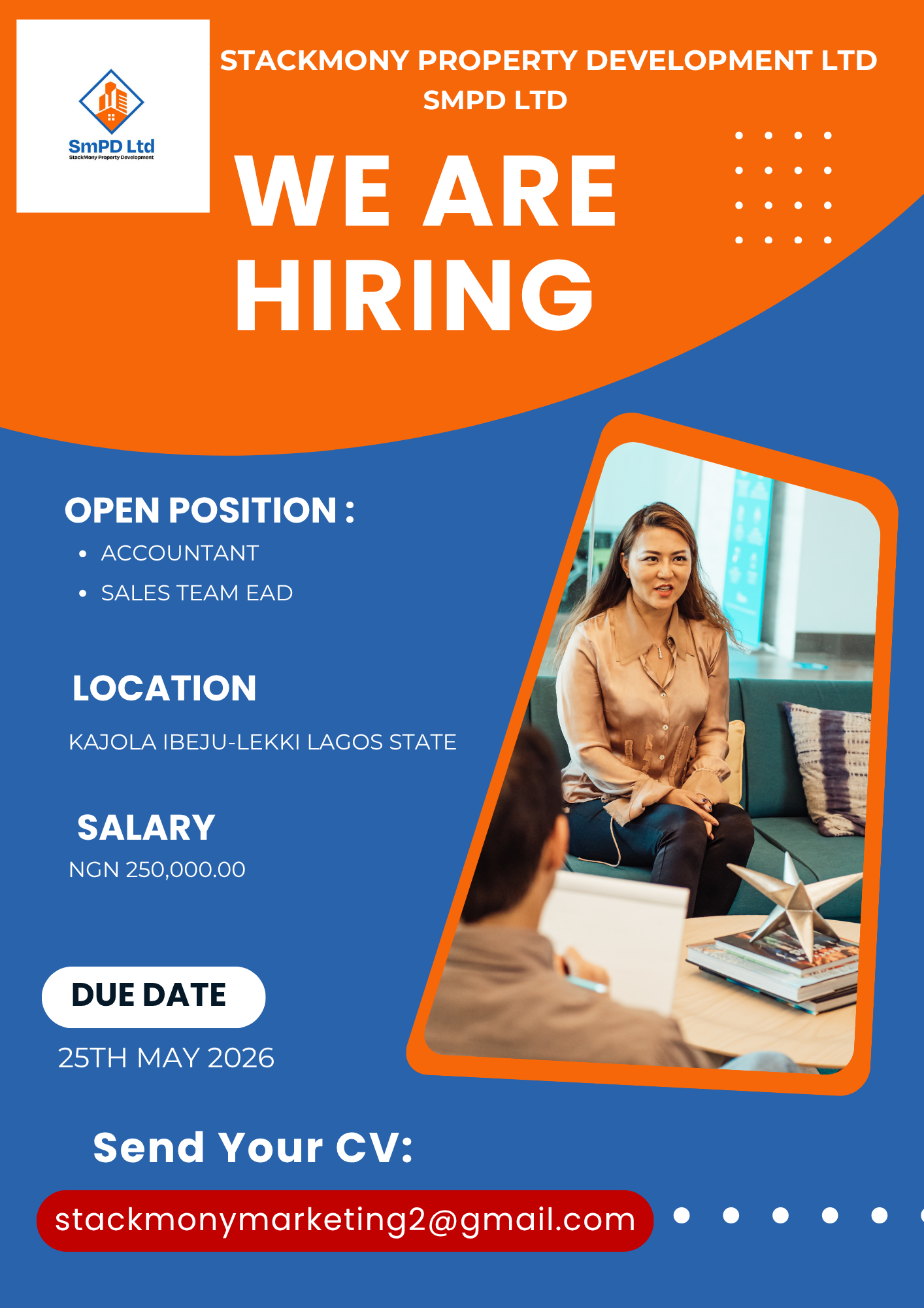 URGENT RECRUITMENT FOR ACCOUNTANT AND SALES TEAM LEAD OPPORTUNITY
